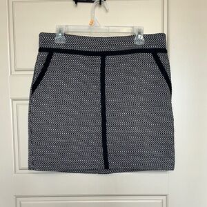 LOFT Black and White Tweed Pencil Skirt